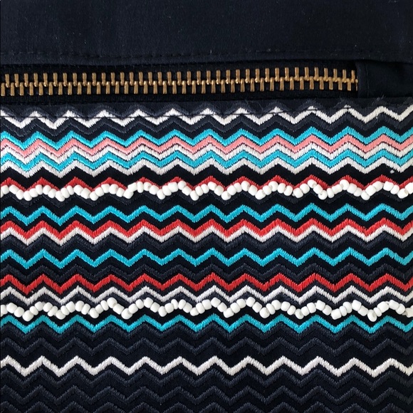 Navy blue clutch with colourful accents - Picture 2 of 8